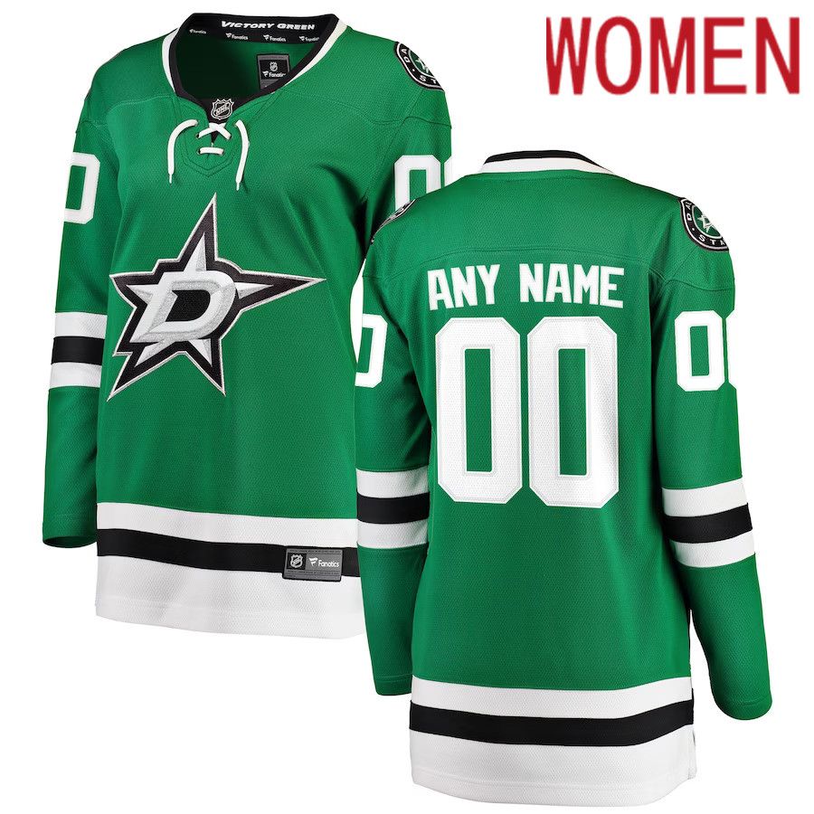 Women Dallas Stars Fanatics Branded Green Home Breakaway Custom NHL Jersey